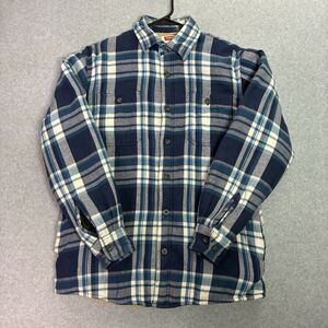 Wrangler Sherpa Lined Flannel Jacket Men’s Small Blue Plaid Heavy Shirt Coat